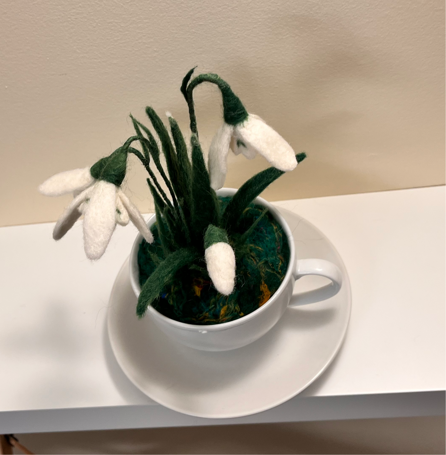 Snowdrops in a teacup