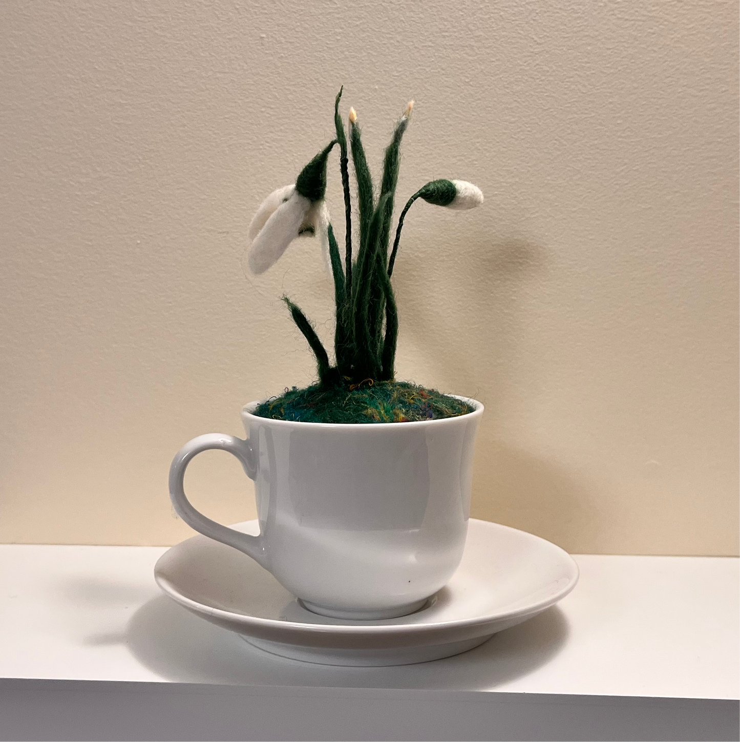 Snowdrops in a teacup