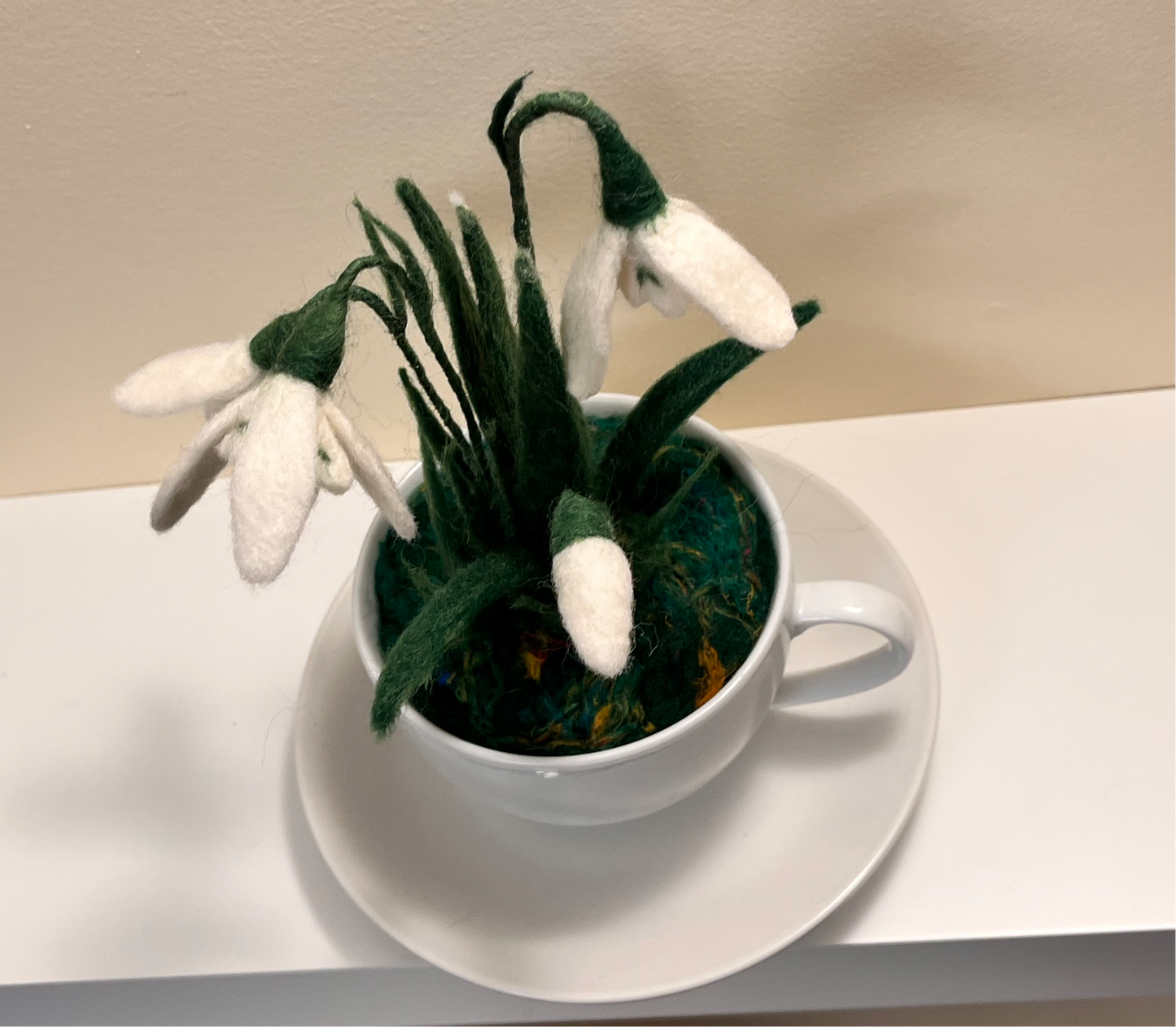Snowdrops in a teacup