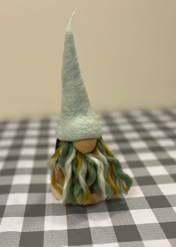 Gnome on wooden base
