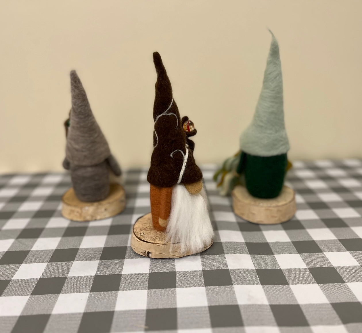Gnome on wooden base