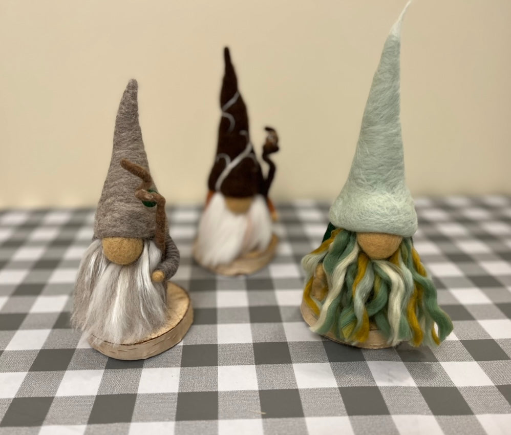 Gnome on wooden base