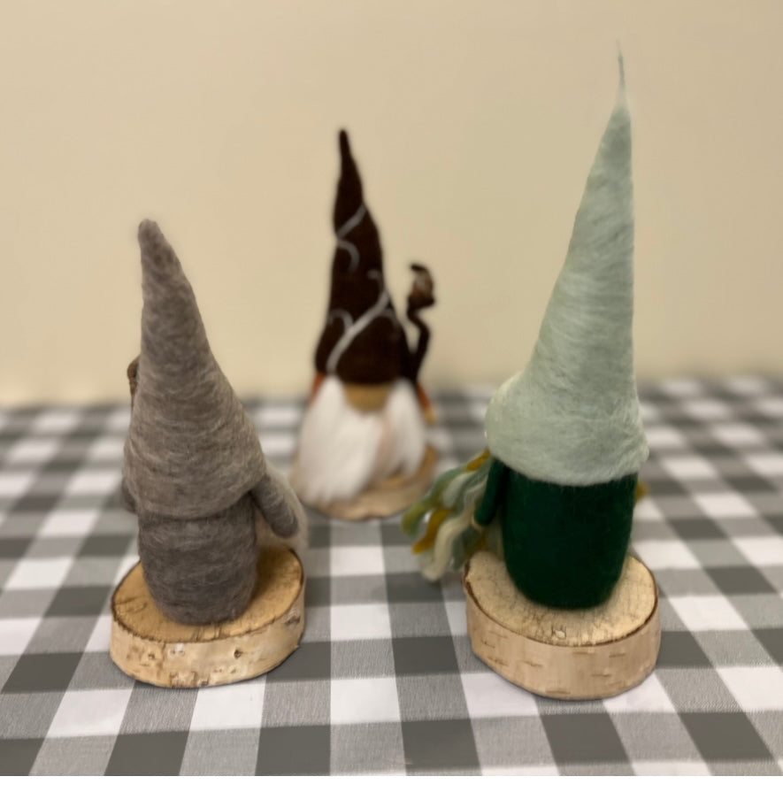 Gnome on wooden base
