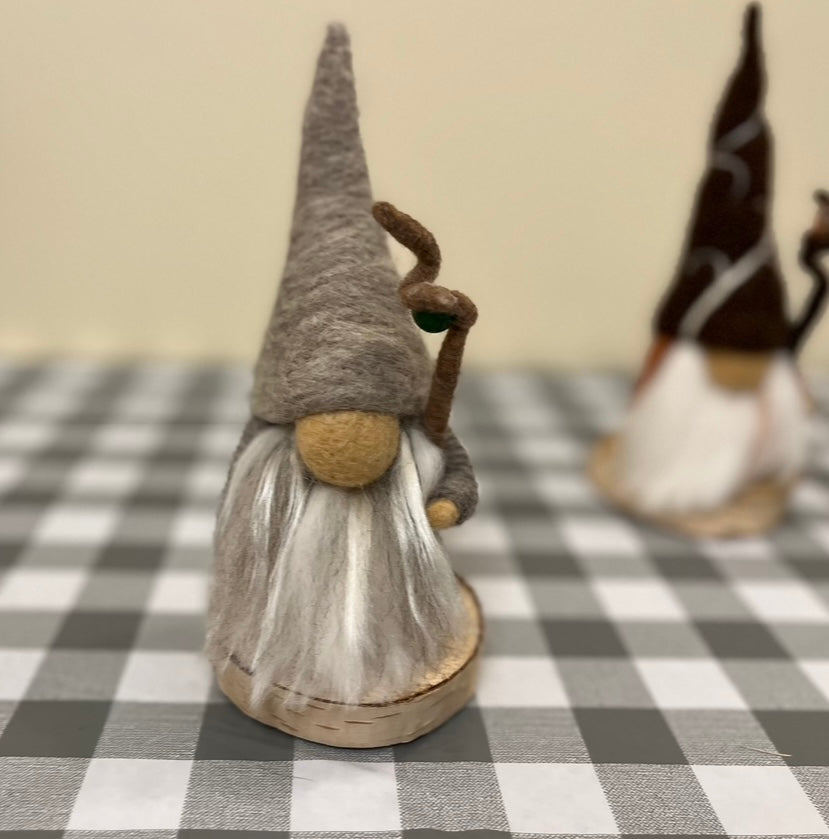 Gnome on wooden base