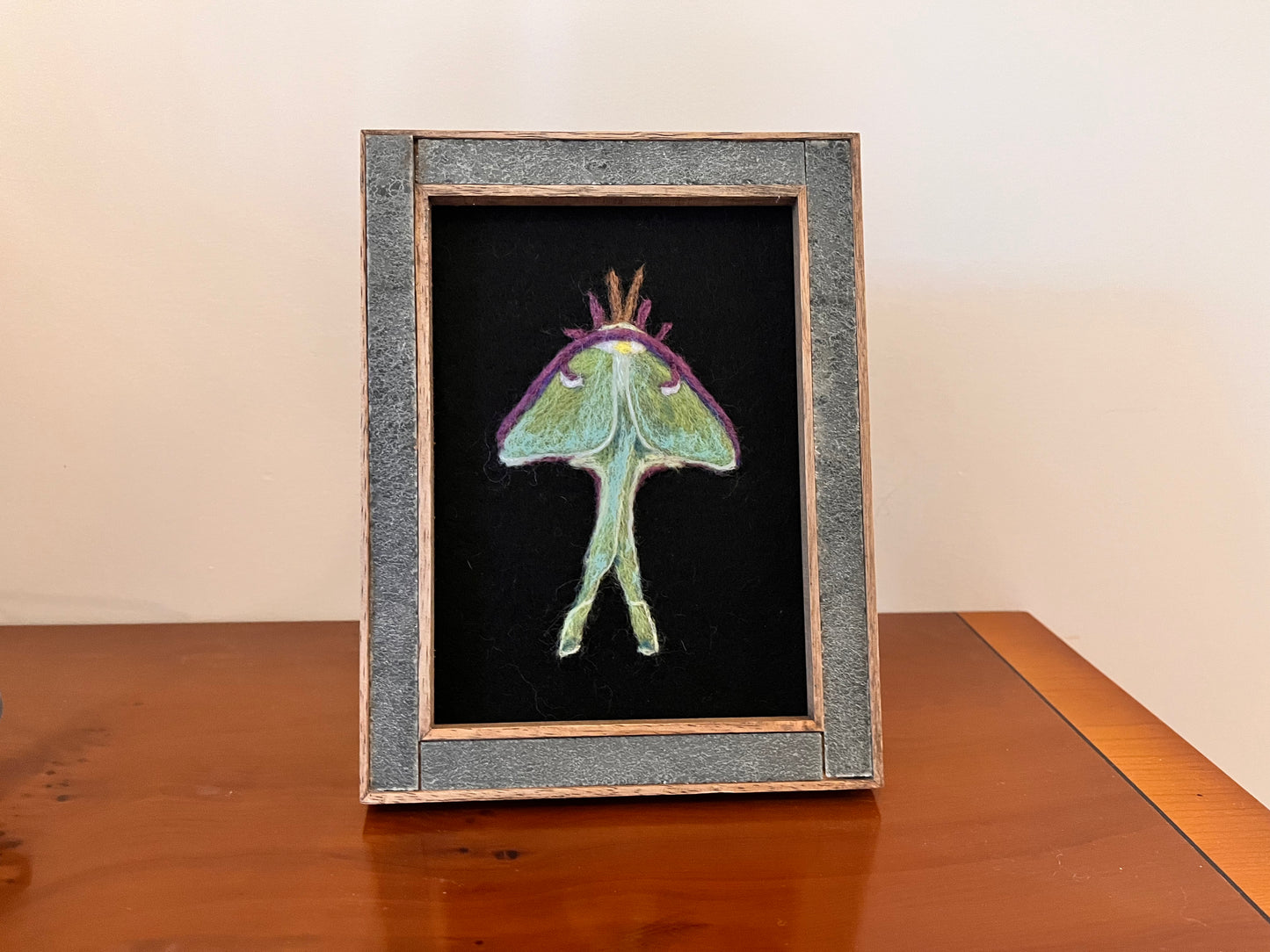 Felted Luna Moth Picture