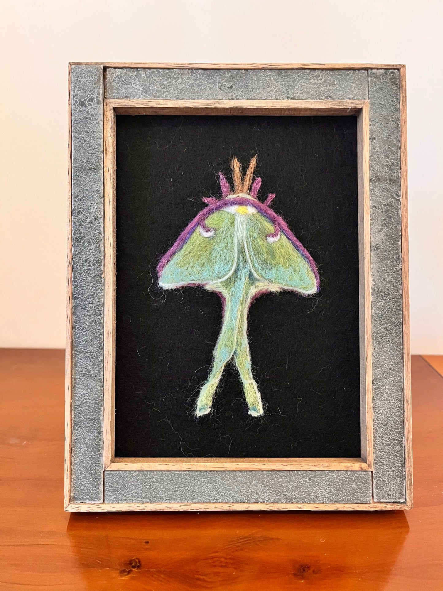 Felted Luna Moth Picture