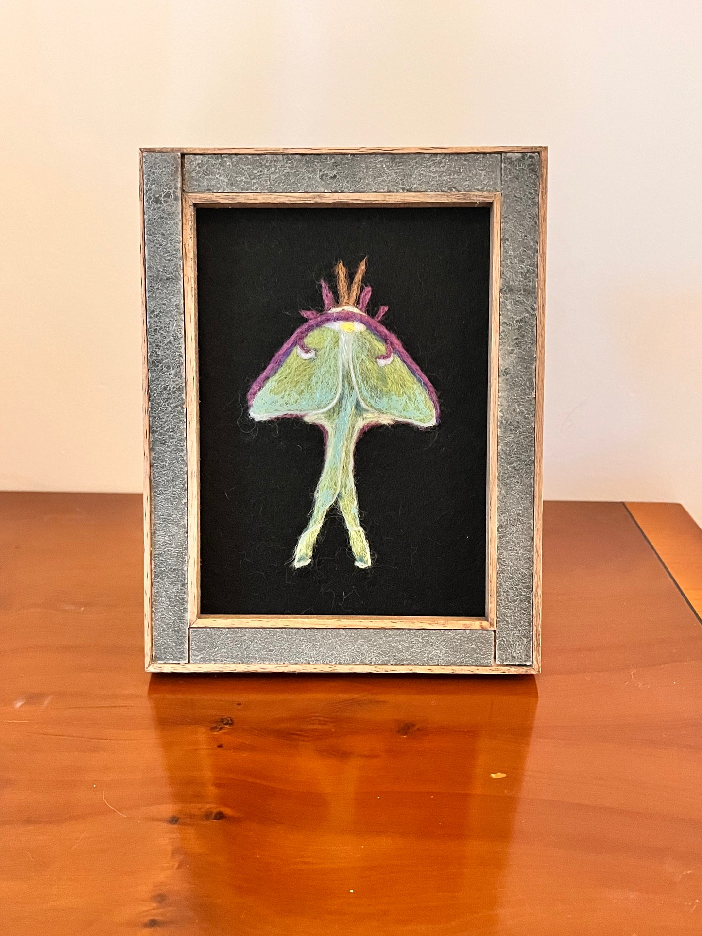 Felted Luna Moth Picture