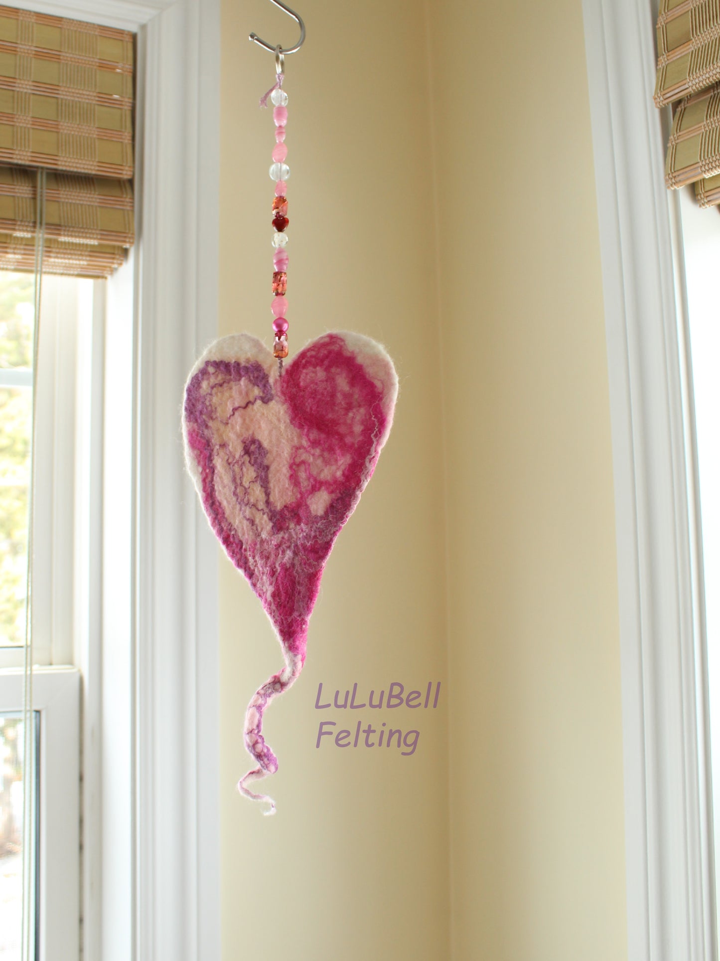 Felted heart spinners