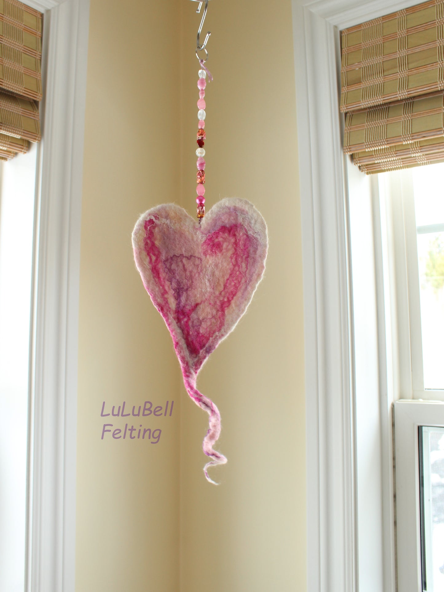Felted heart spinners