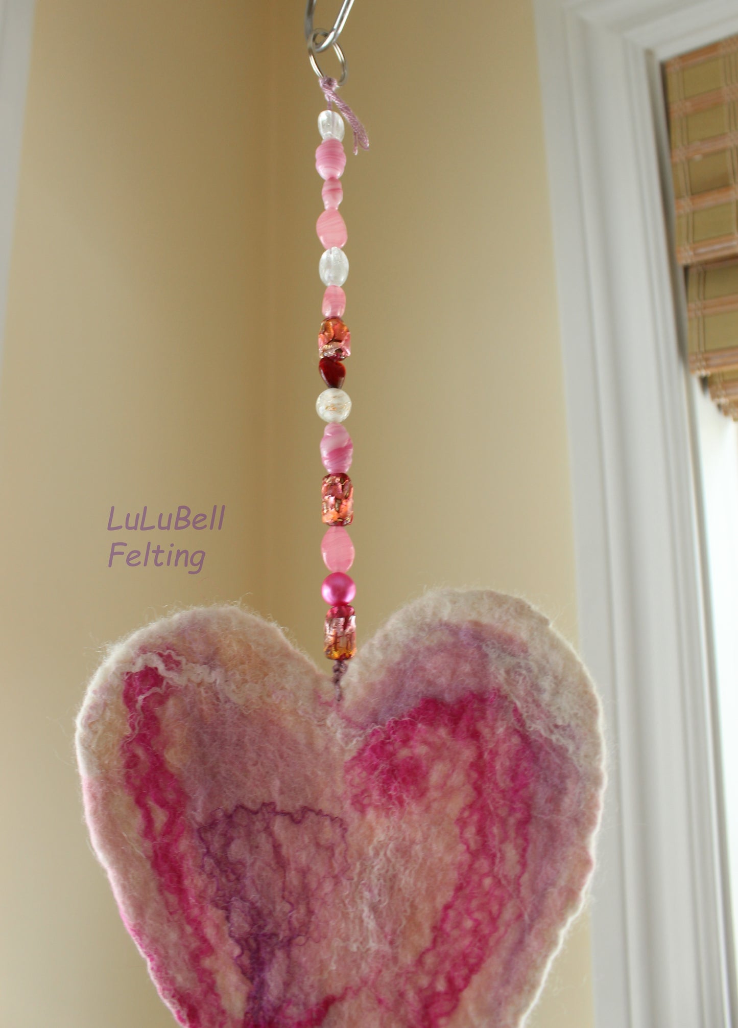 Felted heart spinners