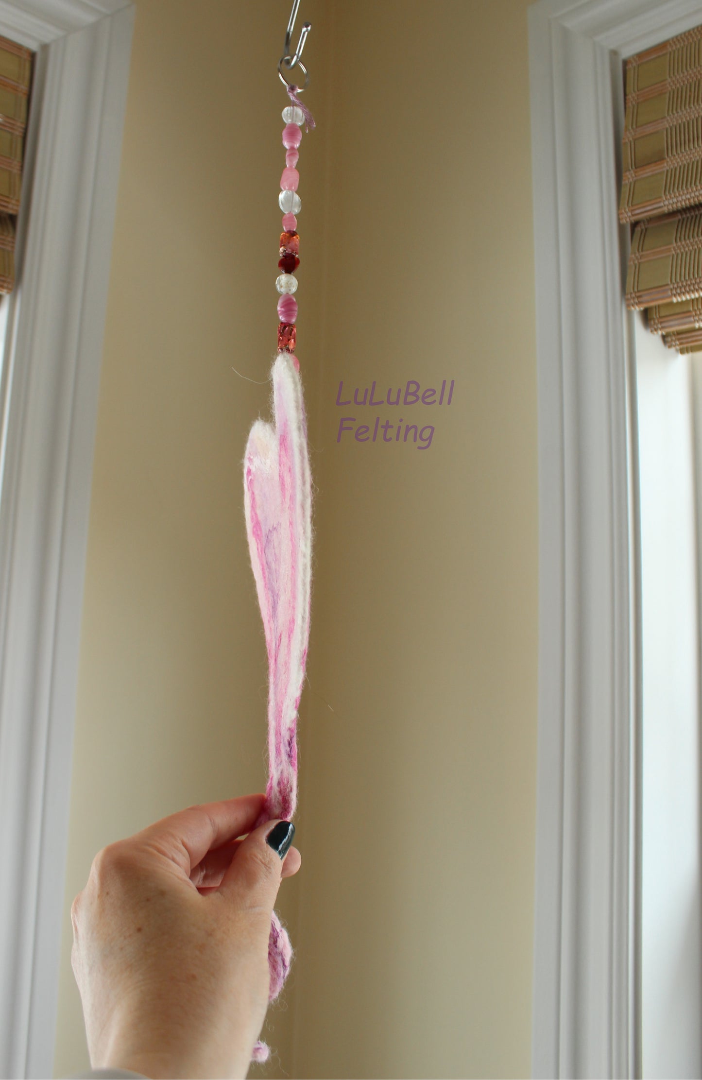 Felted heart spinners