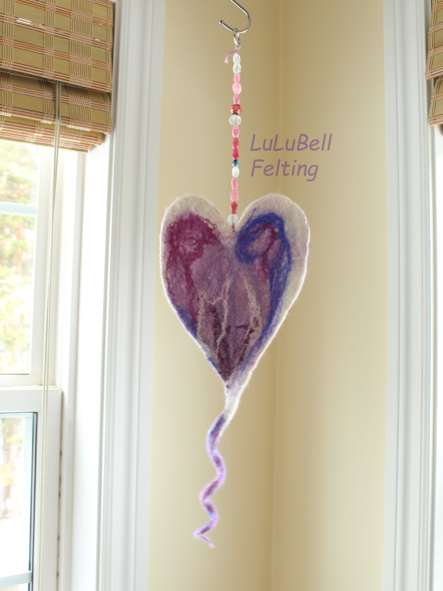 Felted heart spinners