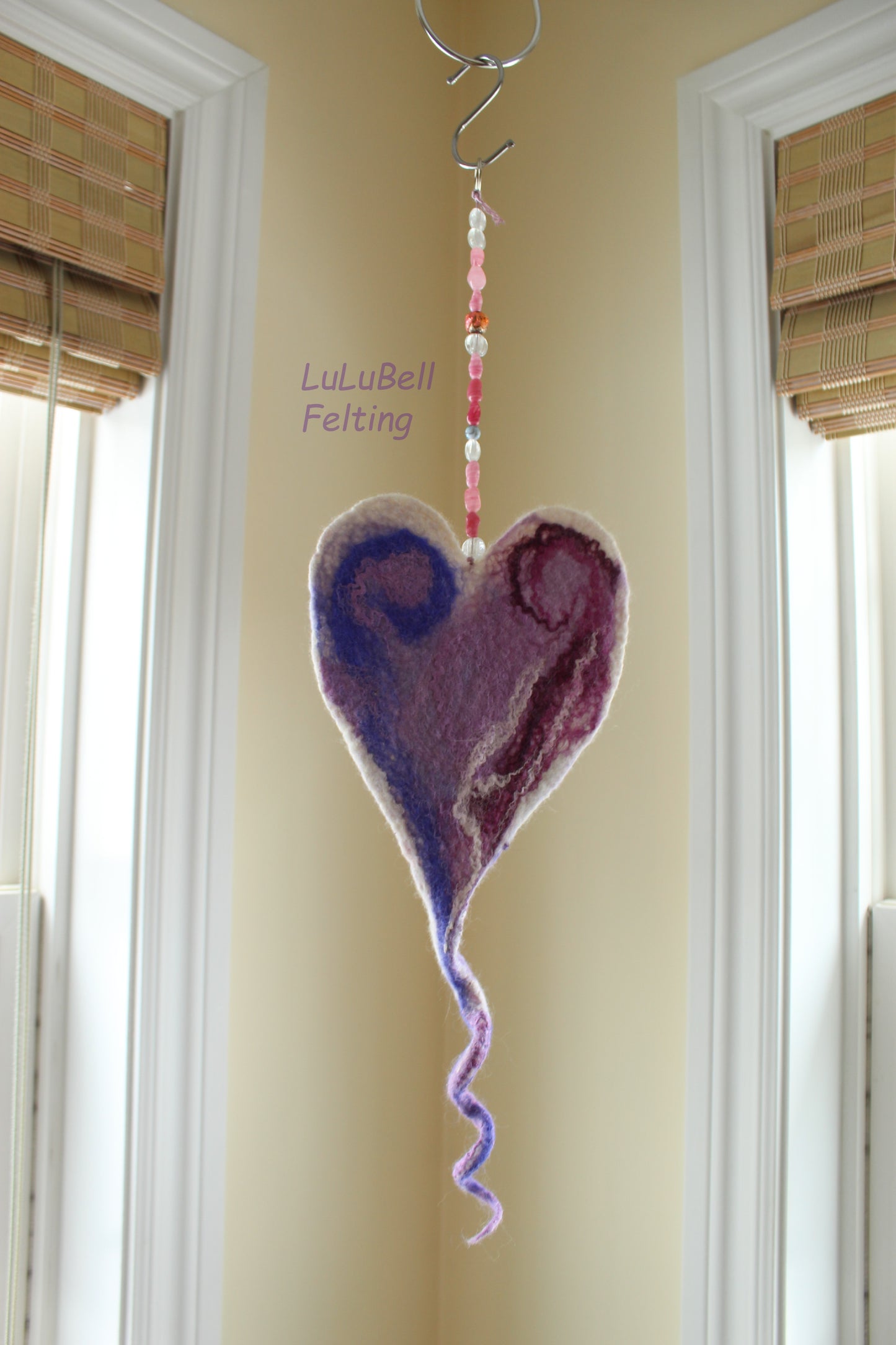 Felted heart spinners