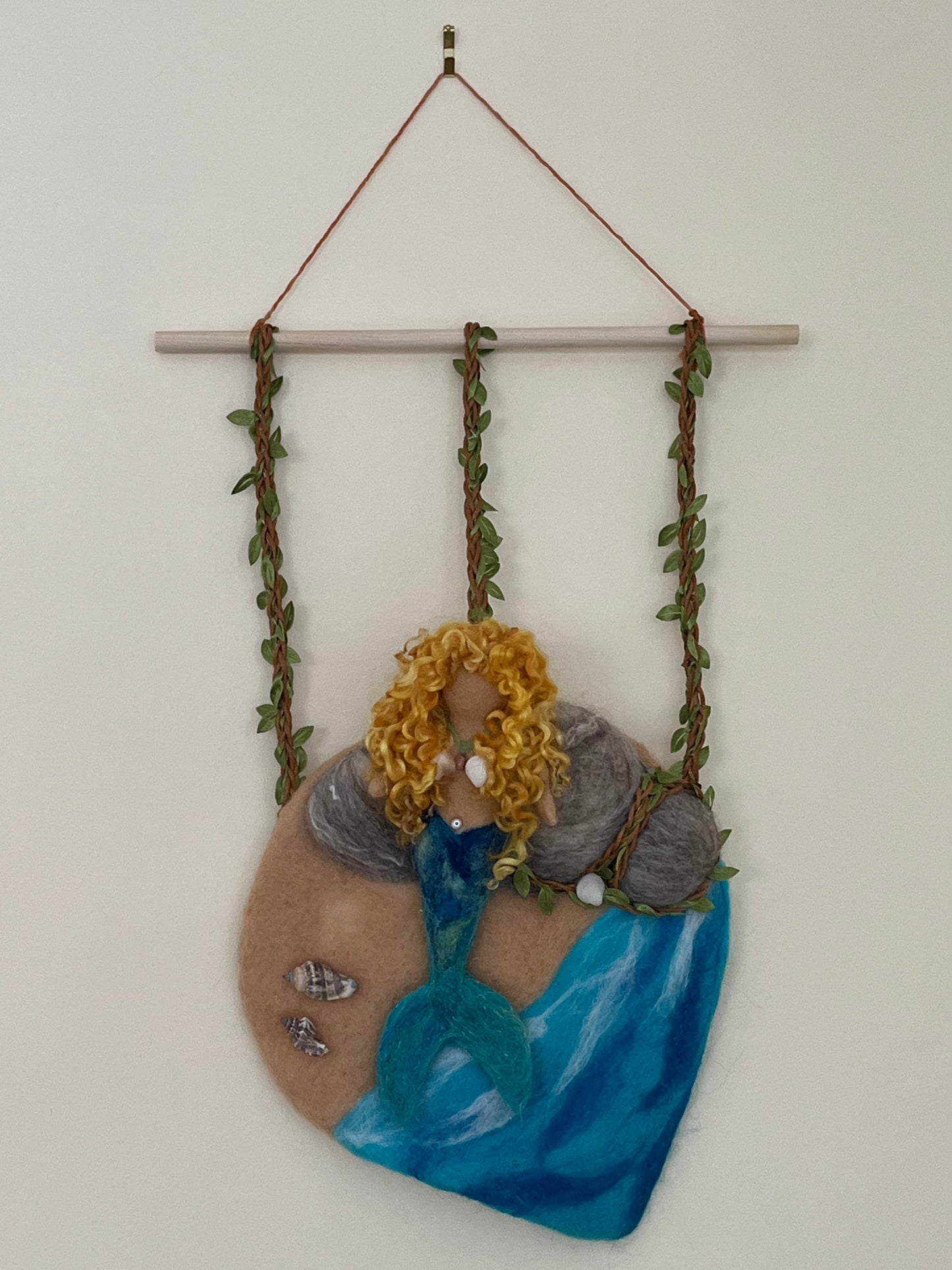 Needle Felted Mermaid wall hanging