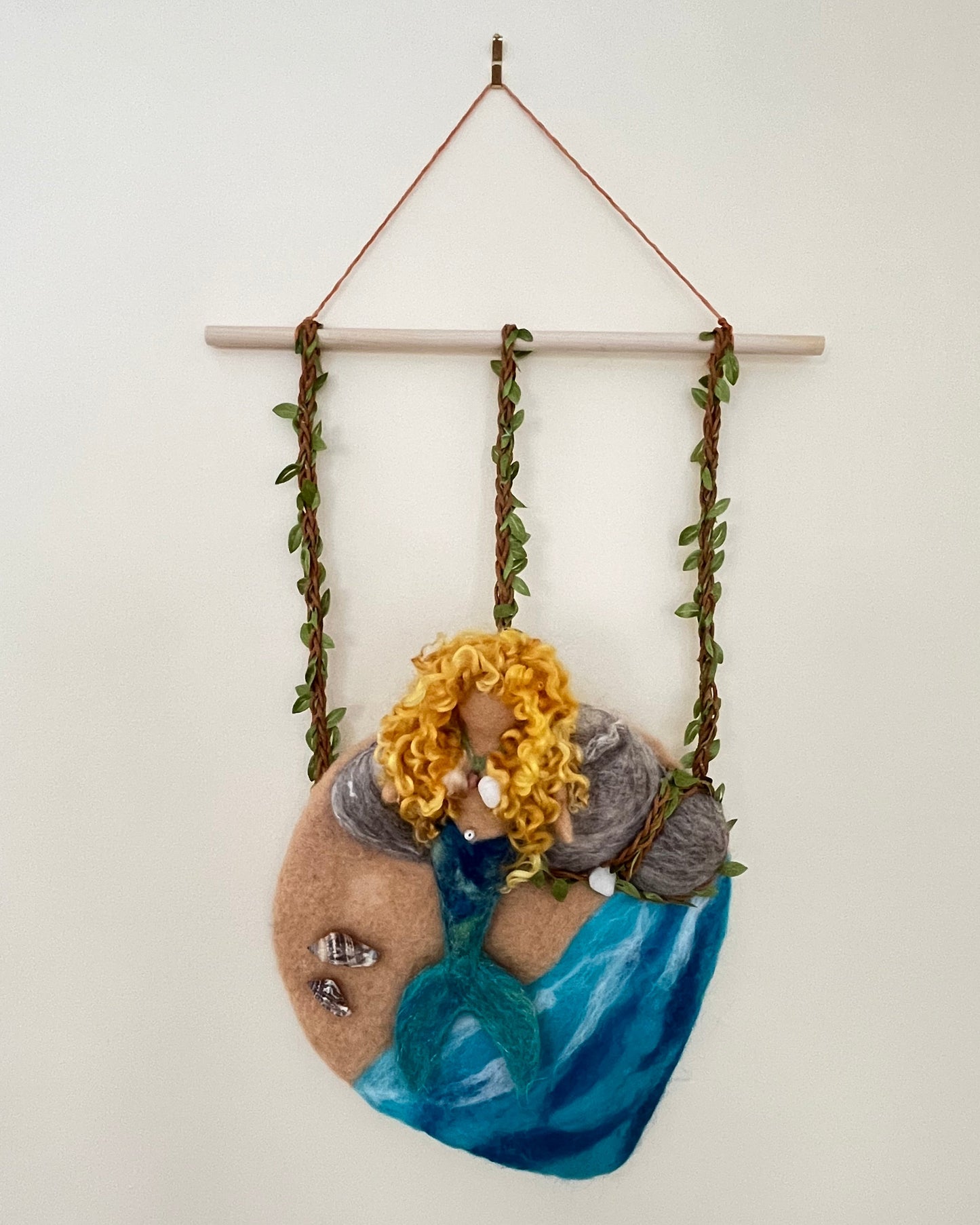 Needle Felted Mermaid wall hanging