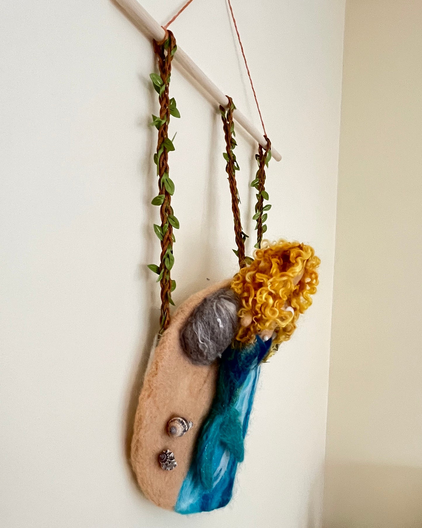 Needle Felted Mermaid wall hanging