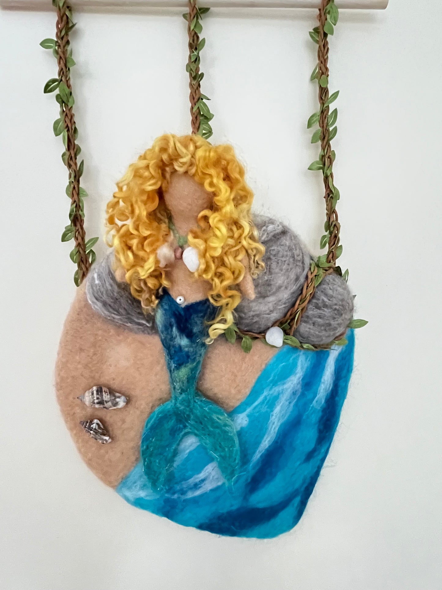 Needle Felted Mermaid wall hanging