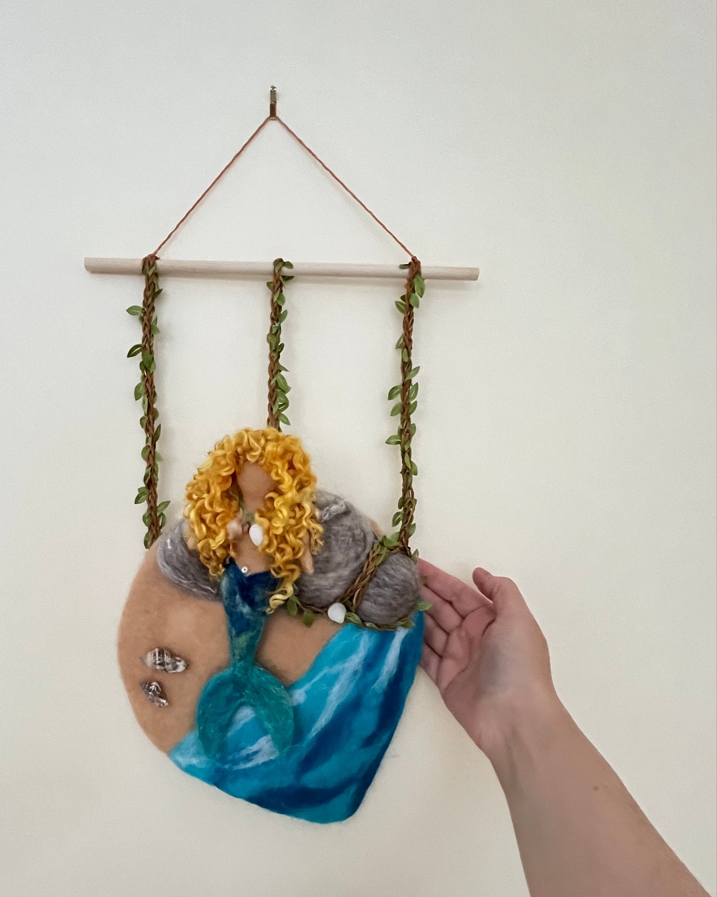 Needle Felted Mermaid wall hanging