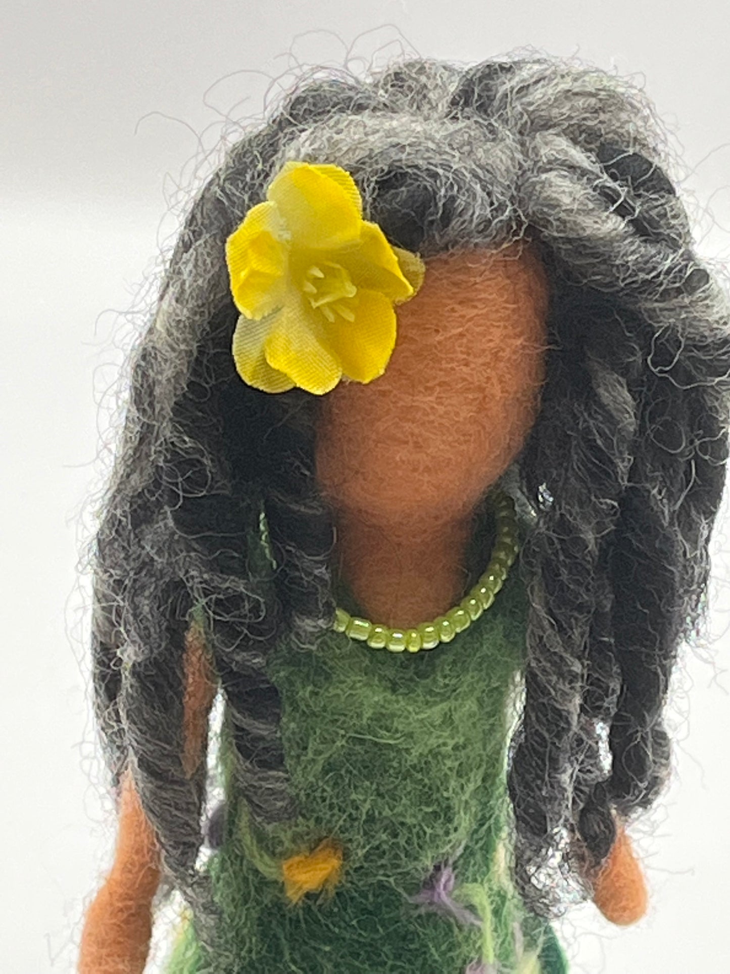 Flower Lady Figurine - Waldorf style, Felted doll