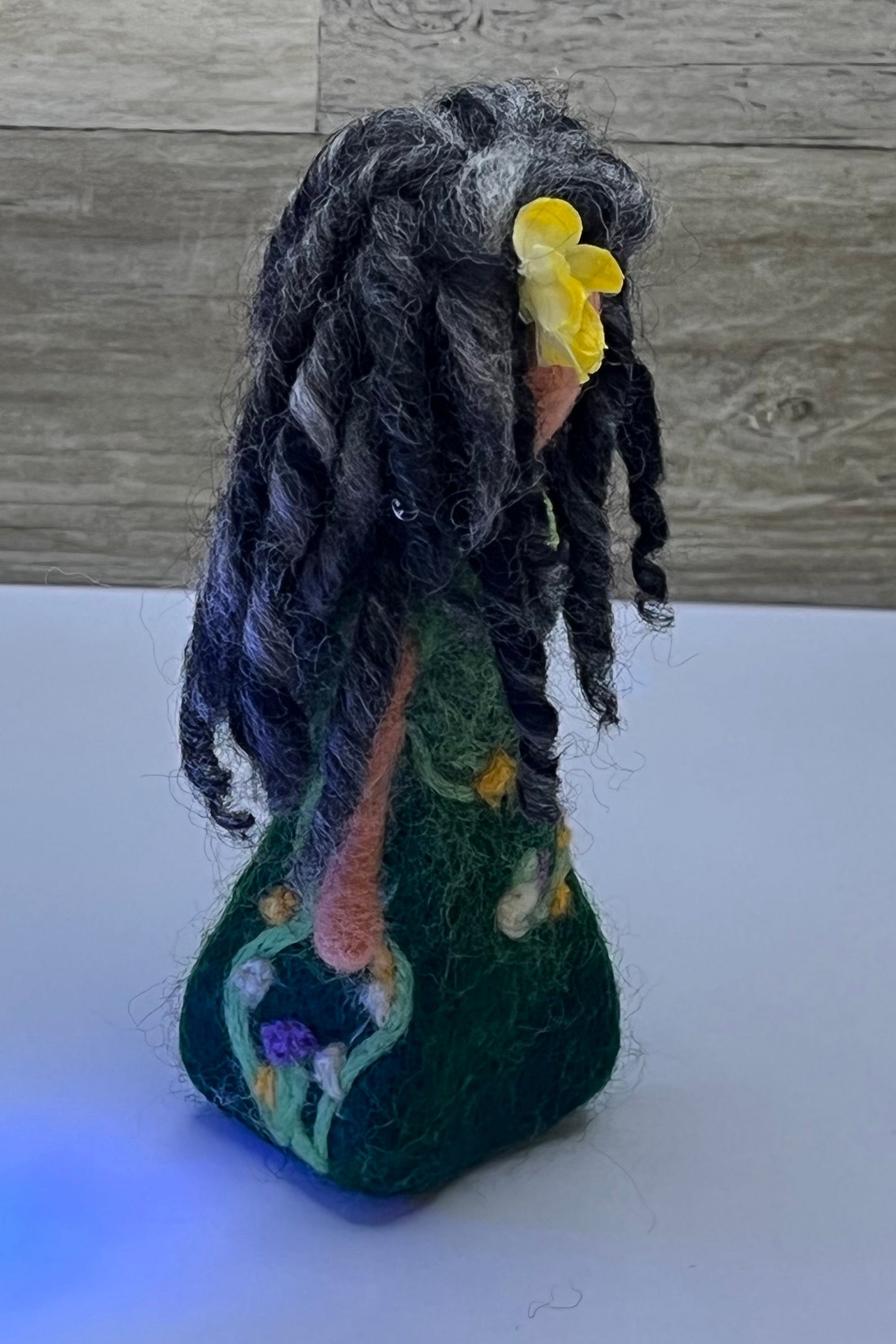 Flower Lady Figurine - Waldorf style, Felted doll